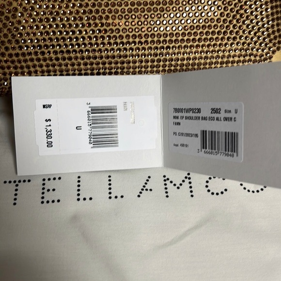 STELLA MCCARTNEY MINI ZIP SHOULDER BAG ECO ALL OVER C FAWN - Picture 10 of 10